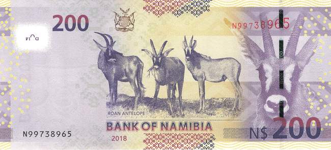 Namibia p15c 200 Dollar 2018